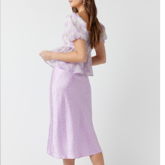 Nicki Bias Cut Leopard Print Midi Skirt - Picture 5 of 6